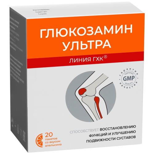ГЛЮКОЗАМИН-ХОНДРОИТИН КОМПЛЕКС УЛЬТРА пор д/приг.р-ра внутрь апельсин №20