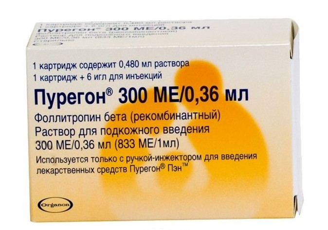 ПУРЕГОН р-р д/инъекц. п/к 300 МЕ картридж 0,36 мл №1