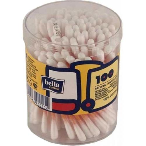 БЕЛЛА ВАТНЫЕ ПАЛОЧКИ COTTON пластик круглая коробка №100