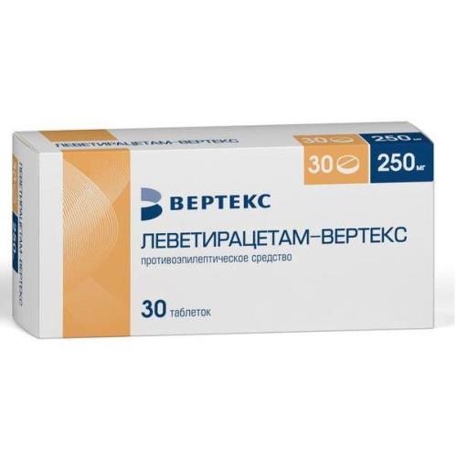 ЛЕВЕТИРАЦЕТАМ ВЕРТЕКС табл. п/о плен. 250 мг №30