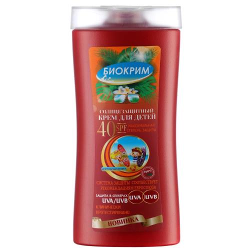 БИОКРИМ КРЕМ СОЛНЦЕЗАЩИТНЫЙ ДЕТСКИЙ 200 мл SPF40