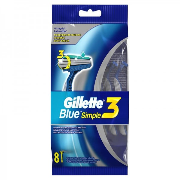 ЖИЛЛЕТТ (GILLETTE) BLUE 3 SIMPLE СТАНОК №8