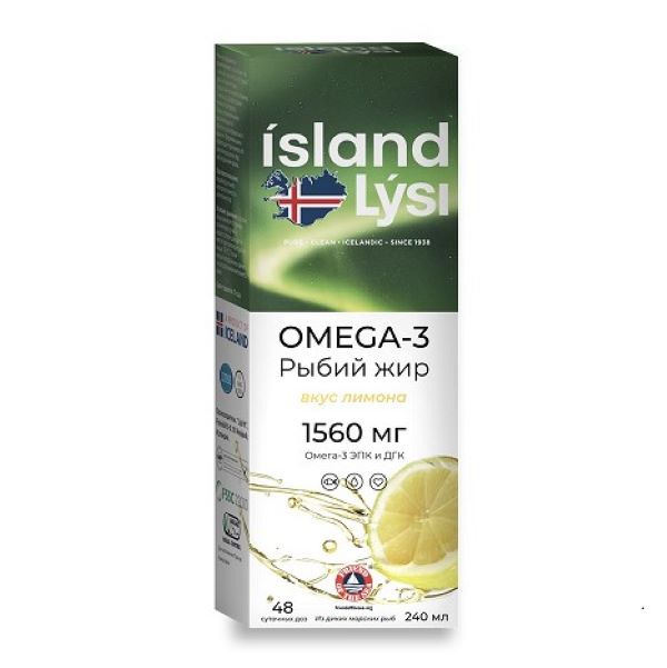 LYSI РЫБИЙ ЖИР р-р масл. внутр. лимон 240 мл