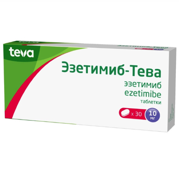 ЭЗЕТИМИБ ТЕВА табл. 10 мг №30