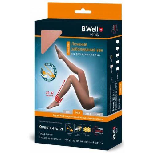 КОЛГОТКИ КОМПРЕССИОННЫЕ БИ ВЕЛЛ (B.WELL) JW-321 натуральн. 2 класс компр. р.5