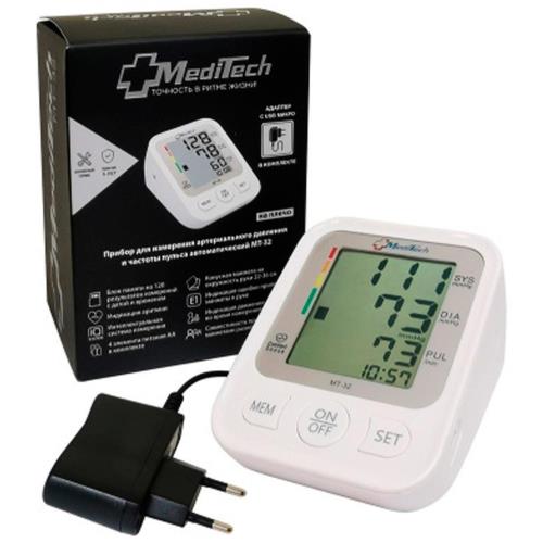 MEDITECH ПРИБОР (ТОНОМЕТР) ИЗМ. АРТ. ДАВЛЕНИЯ АВТОМАТ + АДАПТЕР МТ-32