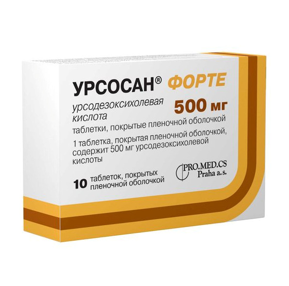 Изображение товара УРСОСАН ФОРТЕ табл. п/о плен. 500 мг №10