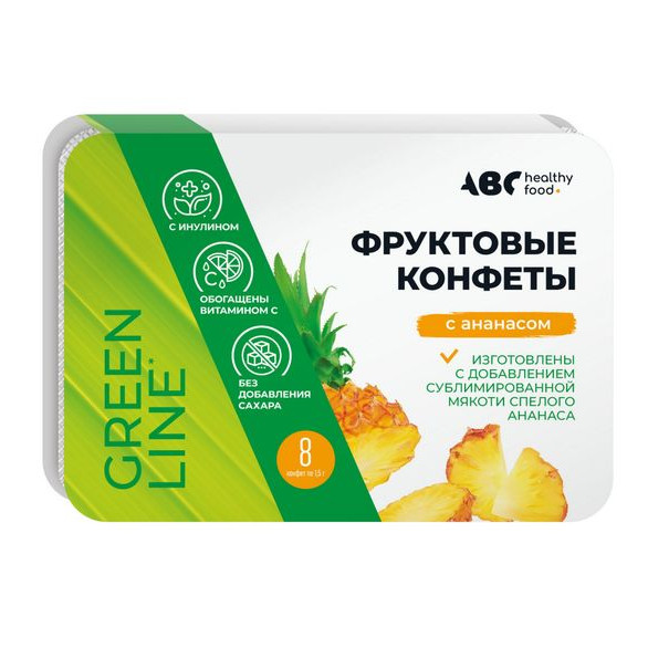 АВС ХЭЛСИ ФУД КОНФЕТЫ ананас 12 гр