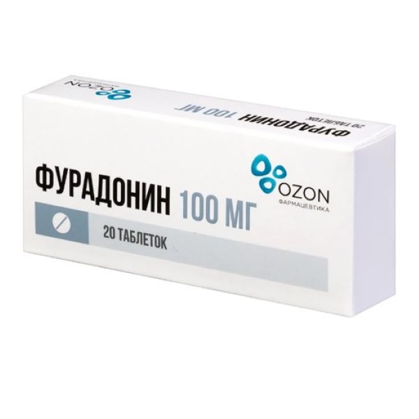 Изображение товара ФУРАДОНИН ОЗОН табл. 100 мг №20 Изображение товара ФУРАДОНИН ОЗОН табл. 100 мг №20