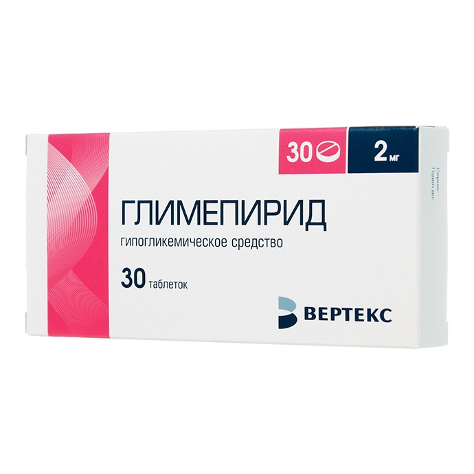 Изображение товара ГЛИМЕПИРИД ВЕРТЕ табл. 2 мг №30 Изображение товара ГЛИМЕПИРИД ВЕРТЕ табл. 2 мг №30