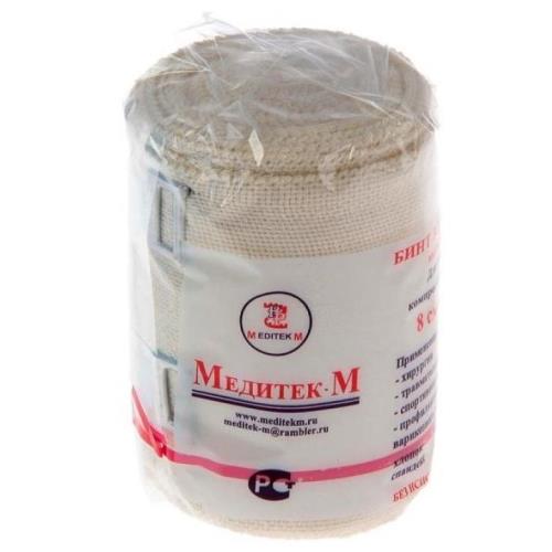 БИНТ ЭЛАСТИЧНЫЙ МЕДИТЕК с застежкой 8см х 5м