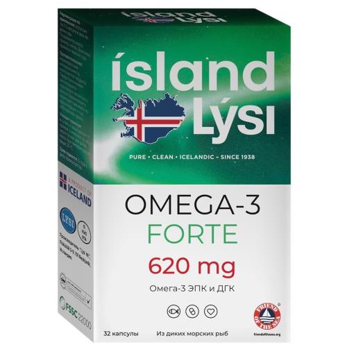 LYSI ОМЕГА-3 ФОРТЕ ВИТАМИН Д3 капс. 1000 МЕ №32