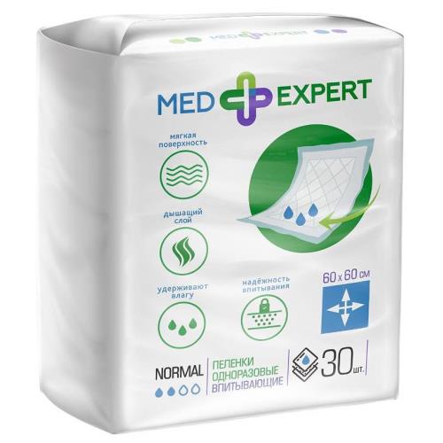 MED EXPERT ПЕЛЕНКИ ВПИТЫВАЮЩИЕ НОРМАЛ 60см х 60см №30