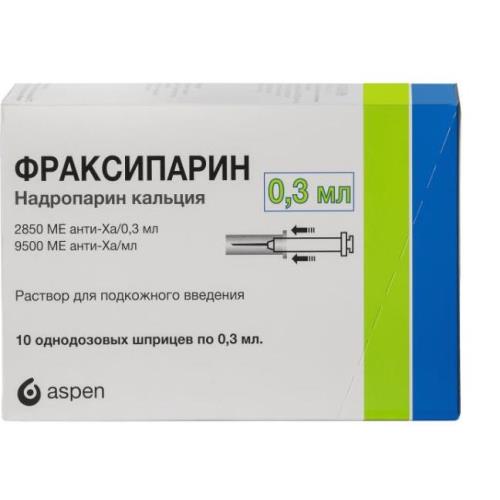 Изображение товара Фраксипарин раствор для инъекций 9500 МЕ шприц 0,3 мл N10