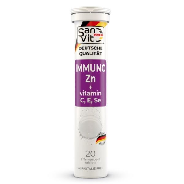 SAN ULTRA VIT ИММУНО ЦИНК+ВИТАМИН С, Е, СЕЛЕН табл. шип. д/приг.р-ра №20