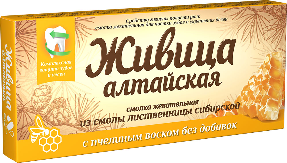 ЖИВИЦА АЛТАЙСКАЯ СМОЛКА ЖЕВАТЕЛЬНАЯ с пчелиным воском №4
