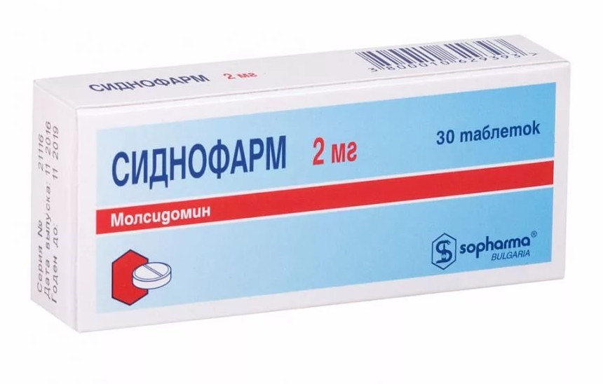 Изображение товара Лекарственный препарат СИДНОФАРМ 2 мг №30 для профилактики ИБС и сердечной недостаточности