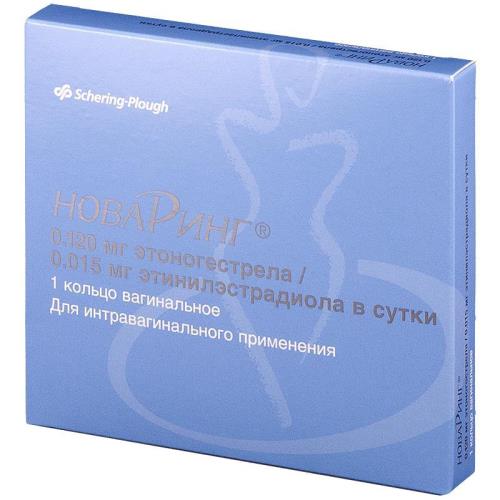 Изображение товара НОВАРИНГ вагинальное кольцо 15+120 мкг/24 ч №1 с аппликат. Изображение товара НОВАРИНГ вагинальное кольцо 15+120 мкг/24 ч №1 с аппликат.