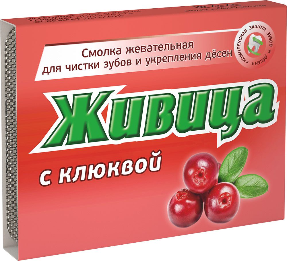 ЖИВИЦА СМОЛКА ЖЕВАТЕЛЬНАЯ с клюквой №5