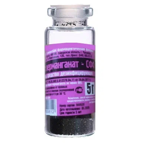 КАЛИЯ ПЕРМАНГАНАТ дез. ср-во пор. наруж. 5 гр