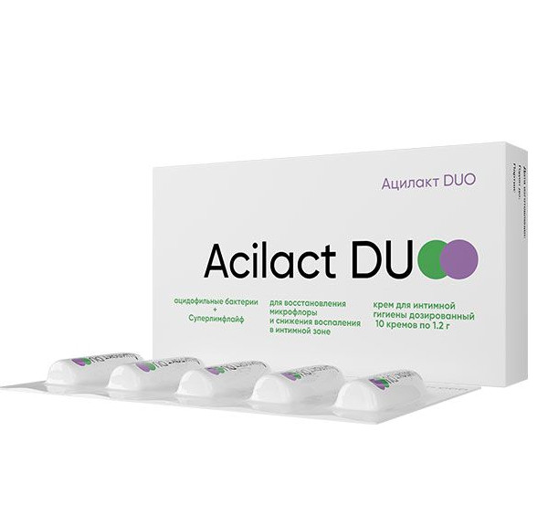 Изображение товара Крем для интимной гигиены АЦИЛАКТ DUO 10 дозированных ячеек