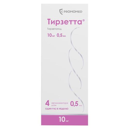 Изображение товара ТИРЗЕТТА р-р д/инъекц. п/к 10 мг шпр.- ручка 0,5 мл №4 Изображение товара ТИРЗЕТТА р-р д/инъекц. п/к 10 мг шпр.- ручка 0,5 мл №4