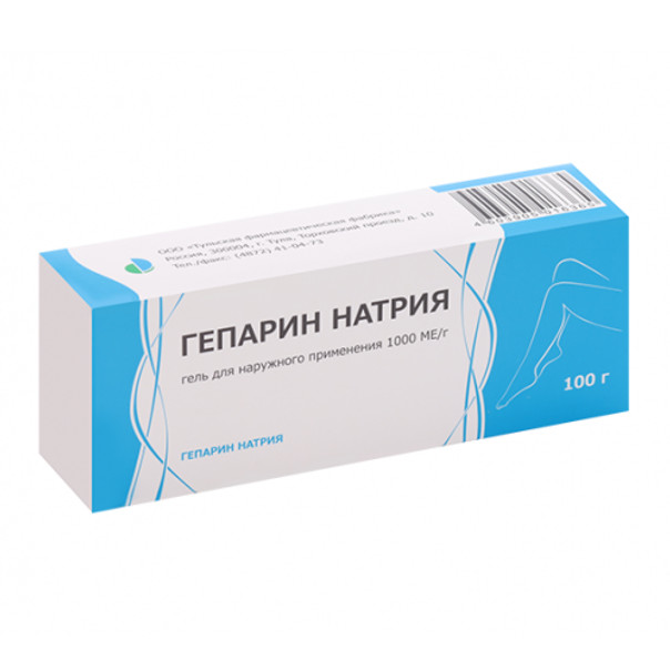 Изображение товара Гепарин Тульская ФФ гель 1000 МЕ/г 100 г для наружного применения