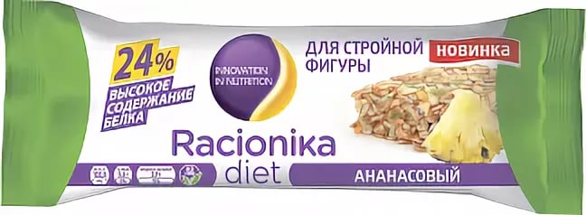 Изображение товара РАЦИОНИКА ДИЕТ батончик ананас 60 гр Изображение товара РАЦИОНИКА ДИЕТ батончик ананас 60 гр