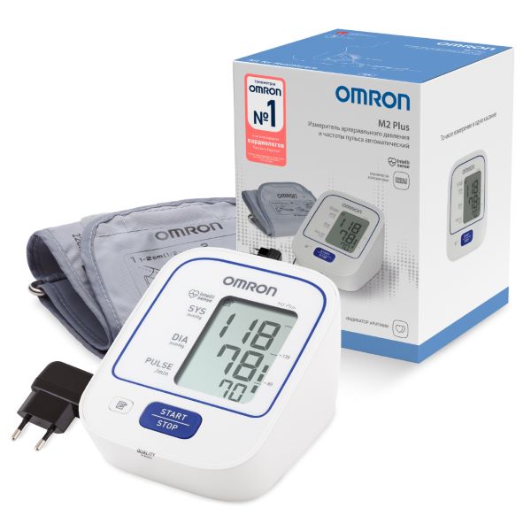 ОМРОН (OMRON) ПРИБОР (ТОНОМЕТР) ИЗМ. АРТ. ДАВЛЕНИЯ АВТОМАТ + АДАПТЕР M2 PLUS