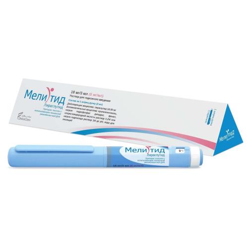Изображение товара МЕЛИТИД р-р д/инъекц п/к 6 мг/мл шприц-ручка 3 мл №1 Изображение товара МЕЛИТИД р-р д/инъекц п/к 6 мг/мл шприц-ручка 3 мл №1
