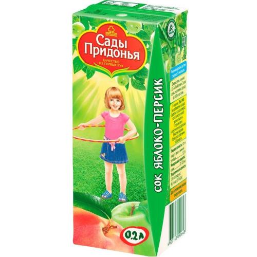 САДЫ ПРИДОНЬЯ СОК НАТУРАЛЬНЫЙ яблоко/персик 200 мл