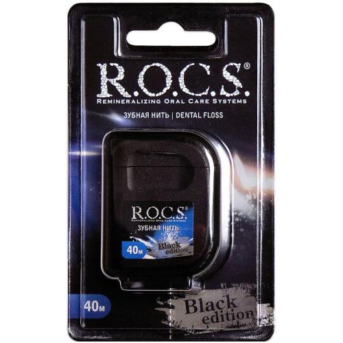РОКС BLACK EDITION ЗУБНАЯ НИТЬ 40 м ягоды/мята