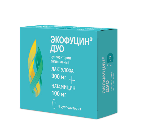 ЭКОФУЦИН ДУО супп. вагин. 300+100 мг №3