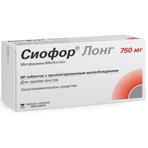 Изображение товара СИОФОР ЛОНГ табл. пролонг. 750 мг №60