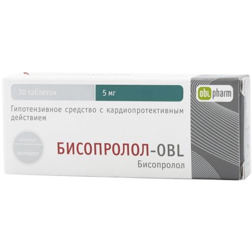 Изображение товара БИСОПРОЛОЛ табл. п/о плен. 5 мг №30 Изображение товара БИСОПРОЛОЛ табл. п/о плен. 5 мг №30
