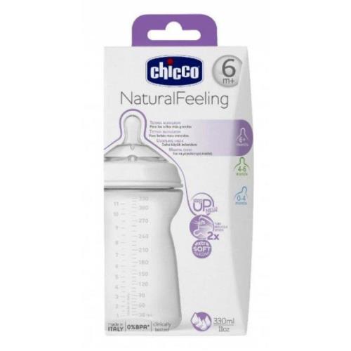 CHICCO NATURAL FEELING БУТЫЛОЧКА 330 мл белая