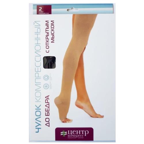 ЧУЛОК КОМПРЕССИОННЫЙ ДО БЕДРА ЦЕНТР КОМПРЕСС кремовый 2 класс компр. р.5