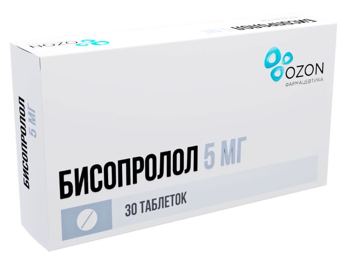 Изображение товара Таблетки Бисопролол ОЗОН 5 мг - эффективное средство для гипертонии и сердечных заболеваний Изображение товара Таблетки Бисопролол ОЗОН 5 мг - эффективное средство для гипертонии и сердечных заболеваний