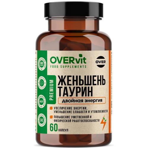 Изображение товара OVERVIT ЖЕНЬШЕНЬ С ТАУРИНОМ капс. №60 Изображение товара OVERVIT ЖЕНЬШЕНЬ С ТАУРИНОМ капс. №60