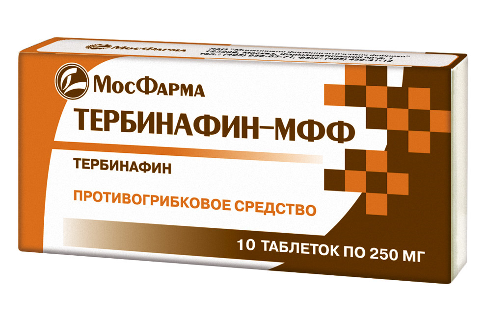 Изображение товара ТЕРБИНАФИН МФФ табл. 250 мг №10 Изображение товара ТЕРБИНАФИН МФФ табл. 250 мг №10