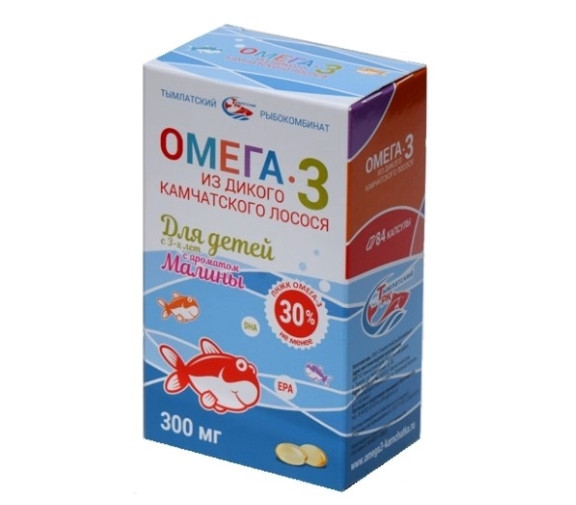 SALMONIСA ОМЕГА-3 ДЛЯ ДЕТЕЙ капс. малина 300 мг №84