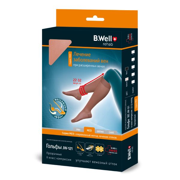 ГОЛЬФЫ КОМПРЕССИОННЫЕ БИ ВЕЛЛ (B.WELL) JW121 натуральн. 2 класс компр. р.3