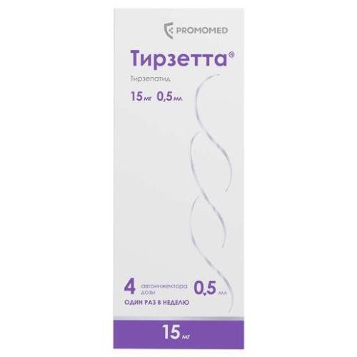 Изображение товара ТИРЗЕТТА р-р д/инъекц. п/к 15 мг шпр.- ручка 0,5 мл №4 Изображение товара ТИРЗЕТТА р-р д/инъекц. п/к 15 мг шпр.- ручка 0,5 мл №4