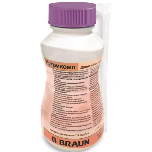 НУТРИКОМП ДРИНК ПЛЮС СМЕСЬ ДЛЯ ЭНТЕР. ПИТАНИЯ клубника 200 мл