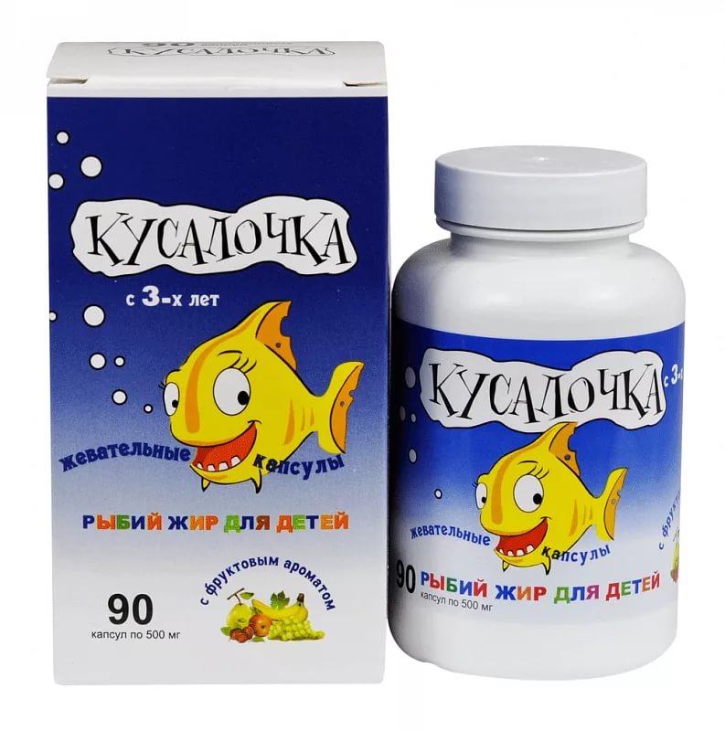 РЫБИЙ ЖИР КУСАЛОЧКА капс. 500 мг №90