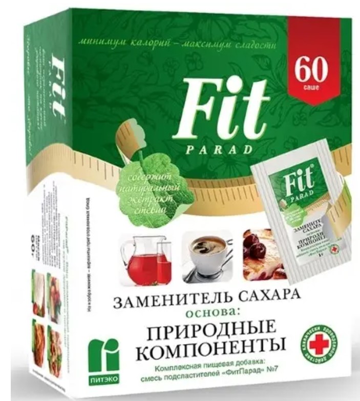 ФИТПАРАД ЗАМЕНИТЕЛЬ САХАРА ПОРОШОК №7 саше 60 гр
