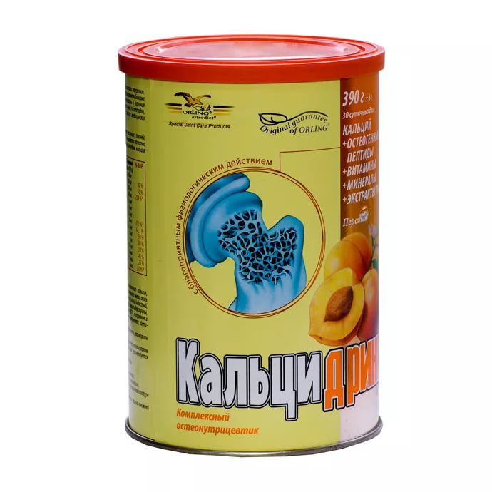 Изображение товара Кальцидринк пор внутр персик 390 г комплекс для костей и суставов