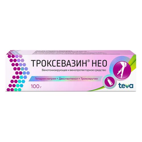 Изображение товара ТРОКСЕВАЗИН НЕО гель туба 100 гр Изображение товара ТРОКСЕВАЗИН НЕО гель туба 100 гр